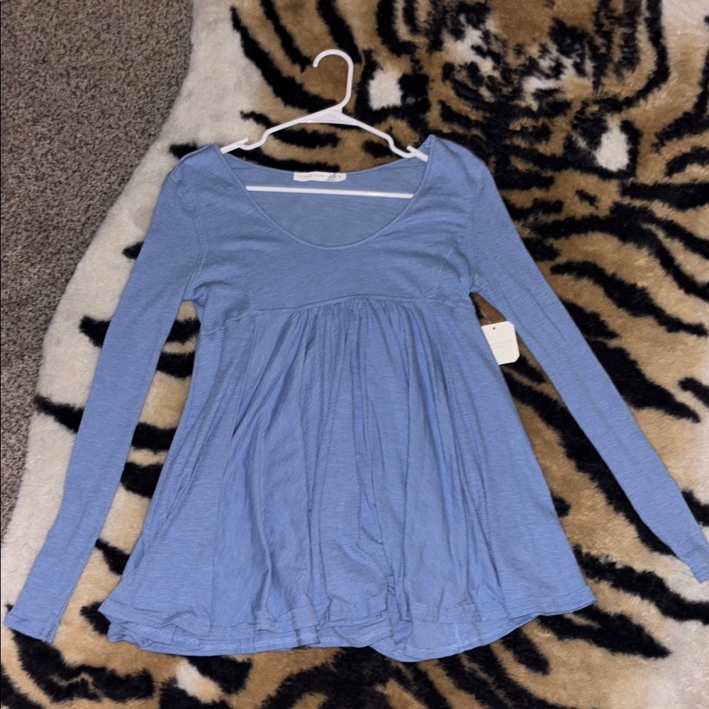 Altar'd State Blue Ribbed Top